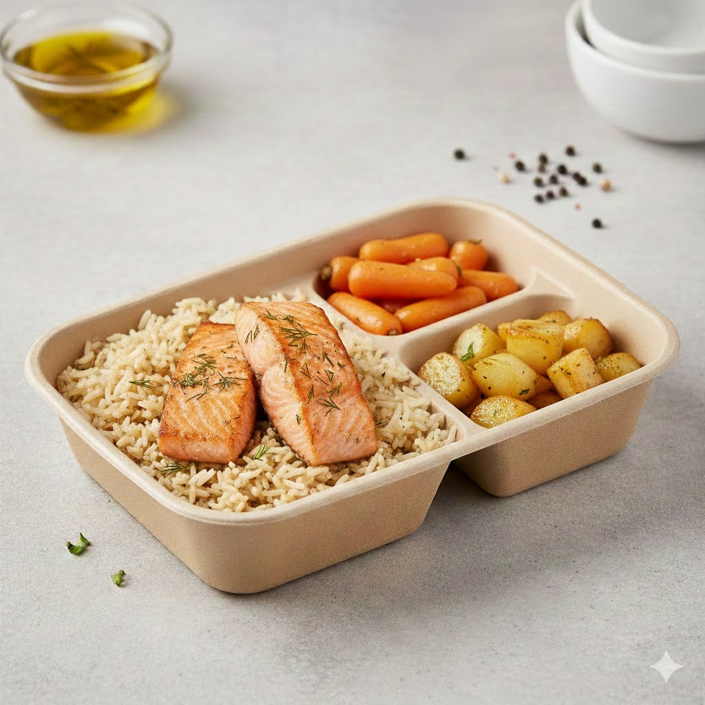 Salmão com arroz
